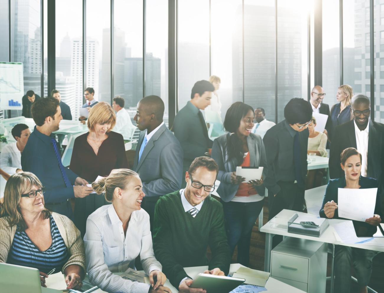 Professional financial analyst reviewing industrial sector reports